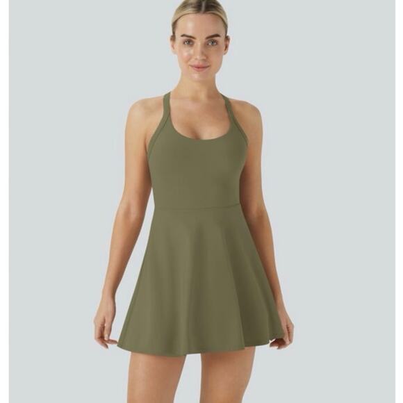 Halara Dresses & Skirts - Halara Softlyzero Airy Backless Twisted Dance Active Dress Green Size Medium